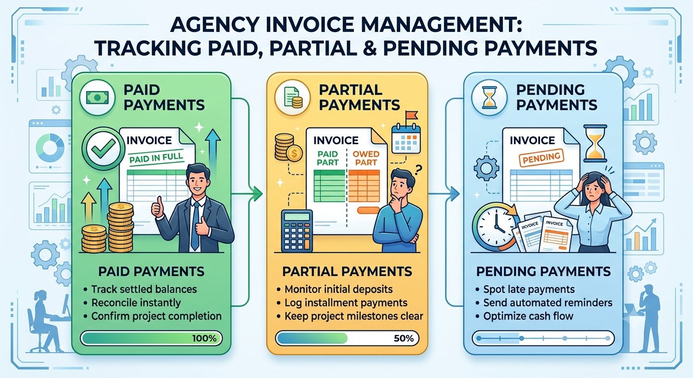 Agency Invoice Management: Track Paid, Partial & Unpaid Fees