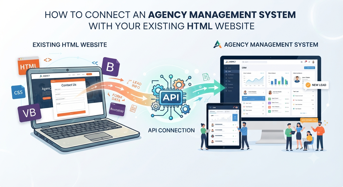 How to Connect an Agency Management System With Your Existing HTML Website