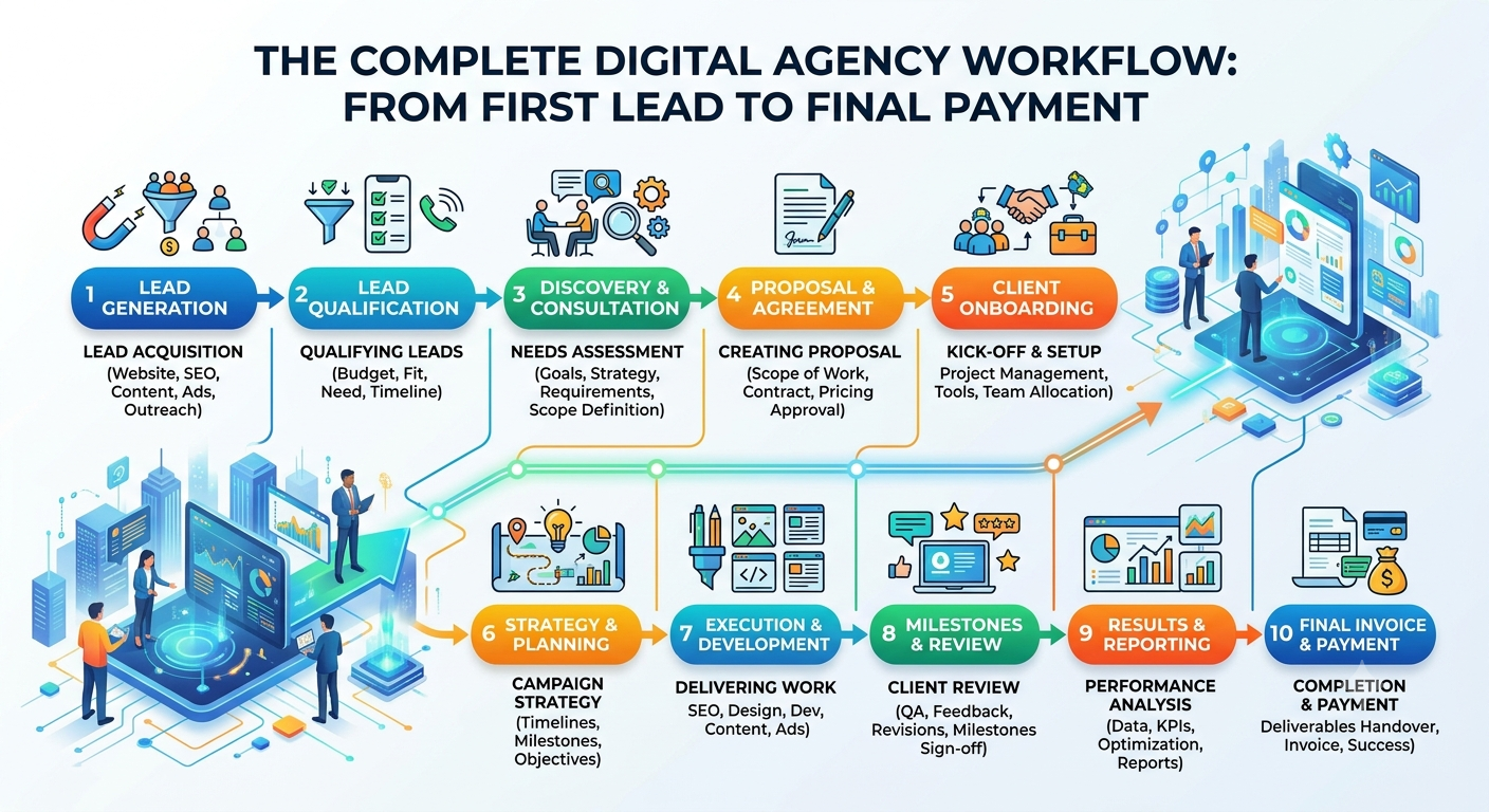 Master the Digital Agency Workflow: Leads to Payments