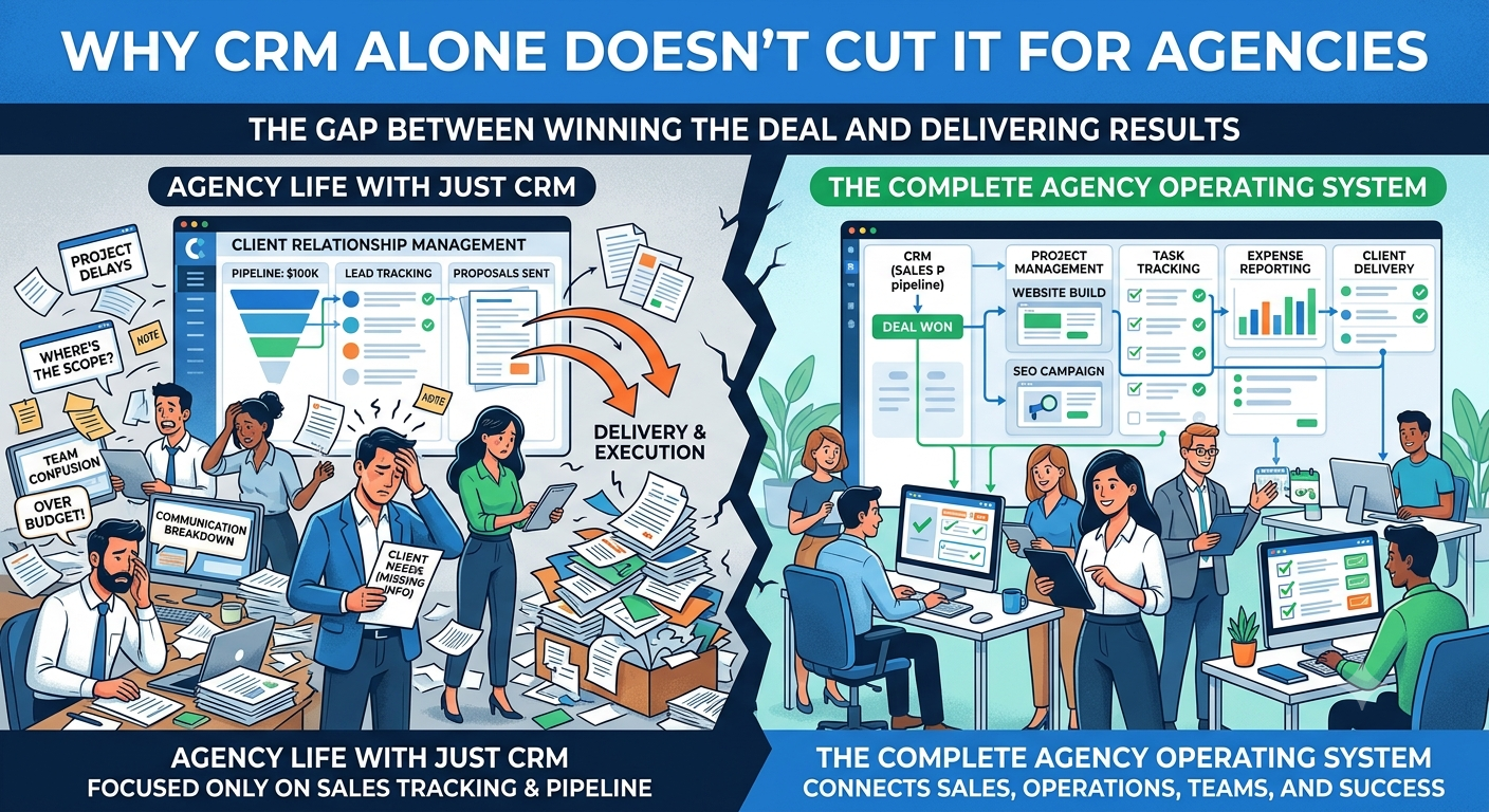 Why CRM Alone Isn't Enough for Digital Agencies | Operations Guide